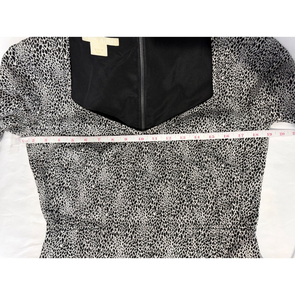 Antonio Berardi Animal Print Sheath Dress Sweetheart Neck Black White Size 44 - Picture 10 of 11